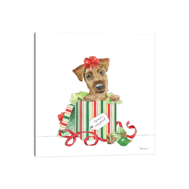 Holiday Paws II On White No Words by Beth Grove - Wrapped Canvas Print, 45.72 cm H x 45.72 cm W x 1.91 cm D