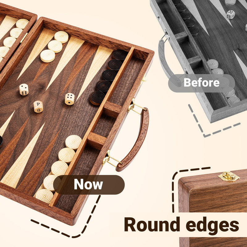 Ensemble de jeu de backgammon ROPODA (15 pouces) pour adultes et enfants