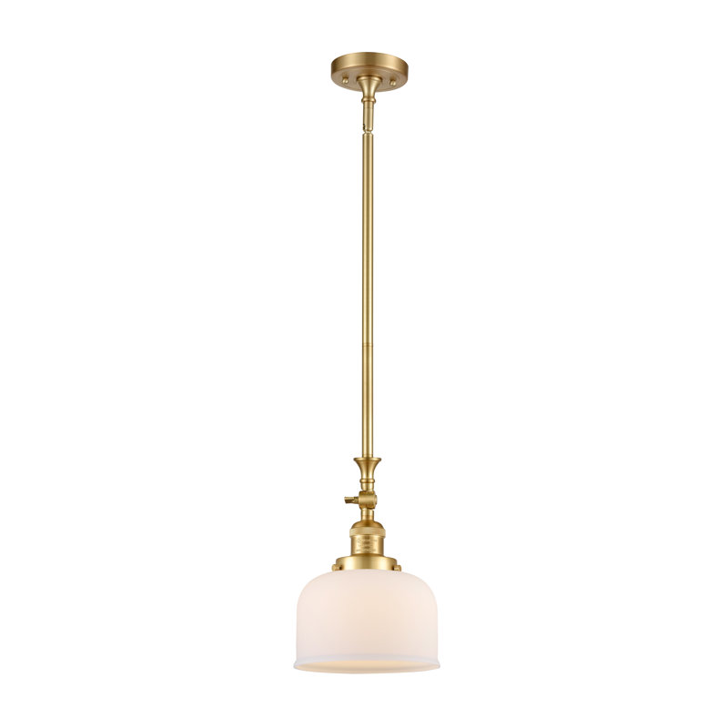 Luminaire suspendu en forme de dôme à 1 lumière Rosso, Ampoule non incluse, Boîtier blanc mat, Or satiné