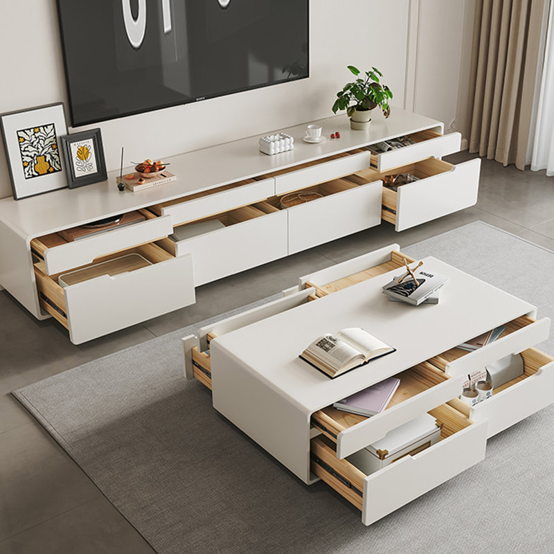 Meuble télé avec tiroirs de rangement Modern, H 17,71 po x L 78,74 po x l 15,75 po