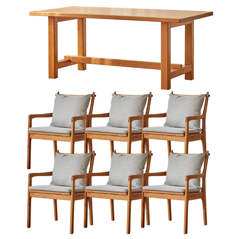 Simple And Durable Thick Cherry Wood Dining Table, 29.52" H x 94.48" L x 35.43" W