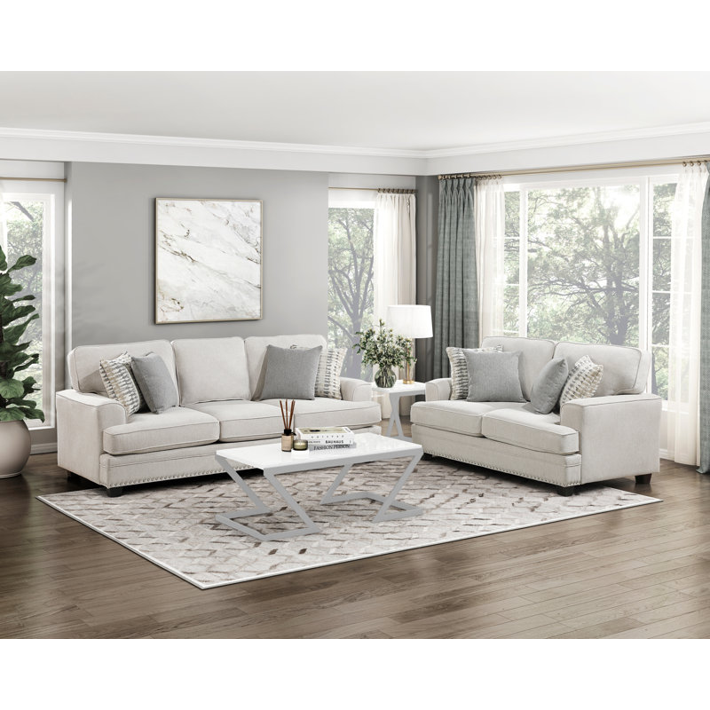 Ensemble de salon 2 pièces Robles, 2 Pcs: Loveseat, Sofa, Sand