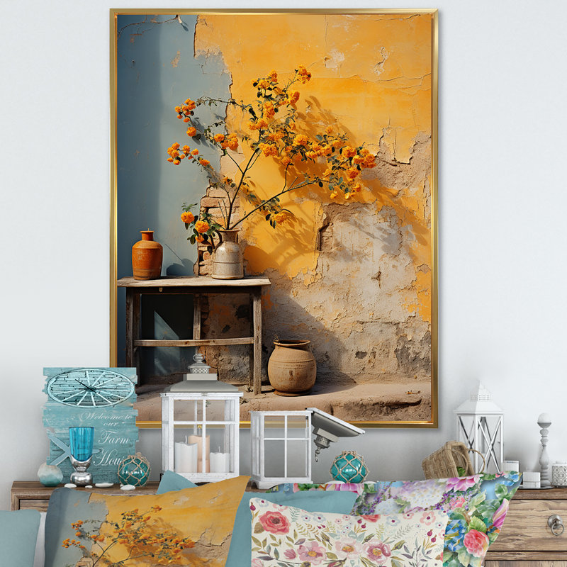 Minimalisme de la simplicité sur toile, H 40 po x l 30 po x P 1,5 po, Cadre flottant doré