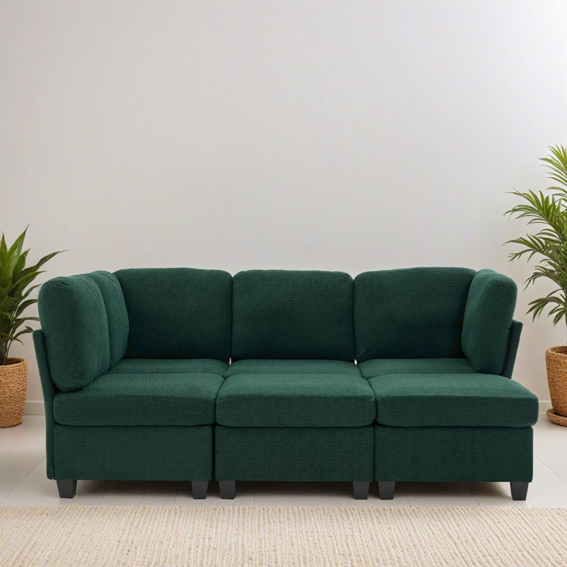 Canapé-lit modulaire moderne de 6 pièces avec assise profonde et canapé modulaire rembourré pour salon, chambre à coucher