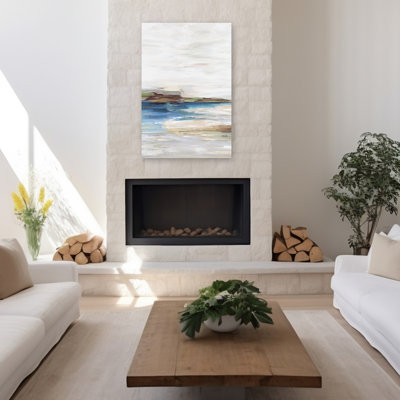 Distant Lands Ii Abstract Land & Seascape Abstract White Painting Ocean Art Coastal Art Contemporary