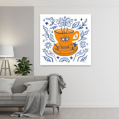 Art contemporain contemporain mystique iv avec astrologie bleue