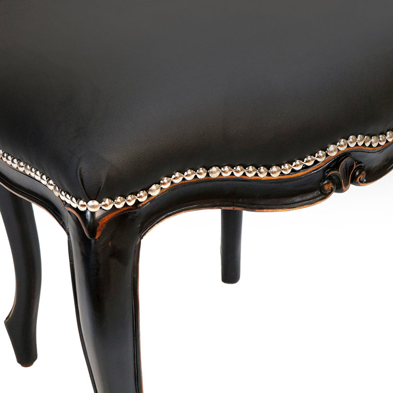 Leandro 21'' H Upholstered Side Chair, Black Checkered
