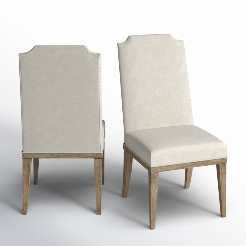 Monteverdi Upholstered Host Side Chair Rustic Casual Brown Sun-Bleached Cypress Hardwood