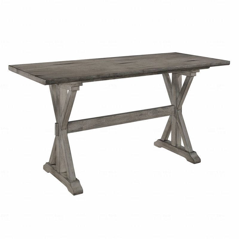 Table de salle à manger 1 pièce à hauteur de comptoir en bois d'hévéa massif