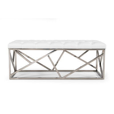 Plymouth Vegan Leather & Steel Bench
