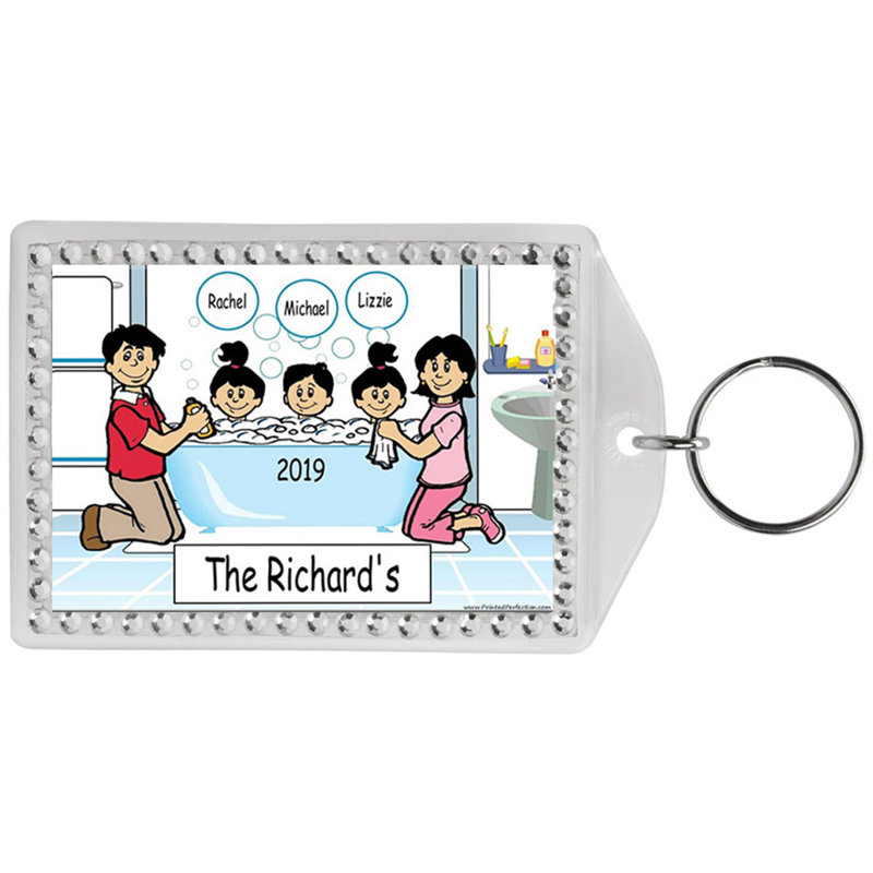 Personalized Name That Toon Tub Time 1 boy 2 girls Rhinestone Bordered Key Chain, Yes