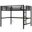 Lit mezzanine en métal avec bureau, Power Point, réduction du bruit à DEL, bureau noir et charge pratique