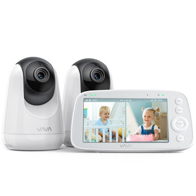 Vava Baby Monitor 720P 5Inch 1 Monitor+2 Camera (Night Light) White