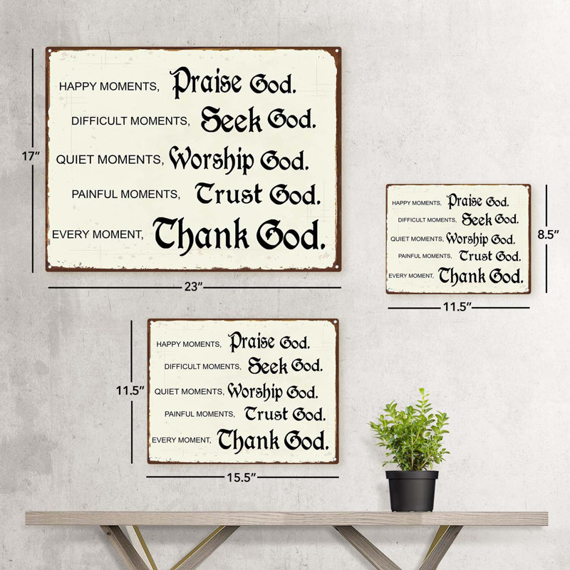 Signe spirituel «God Moments», H 17,2 po x l 23,2 po x P 0,04 po