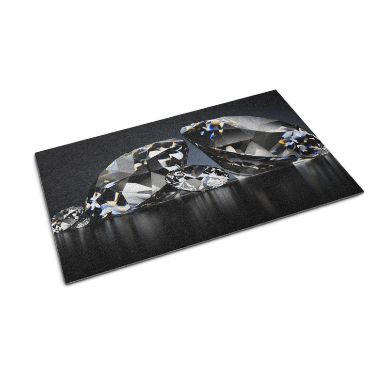Non-Slip Geometric Doormat, W100 x L150 cm