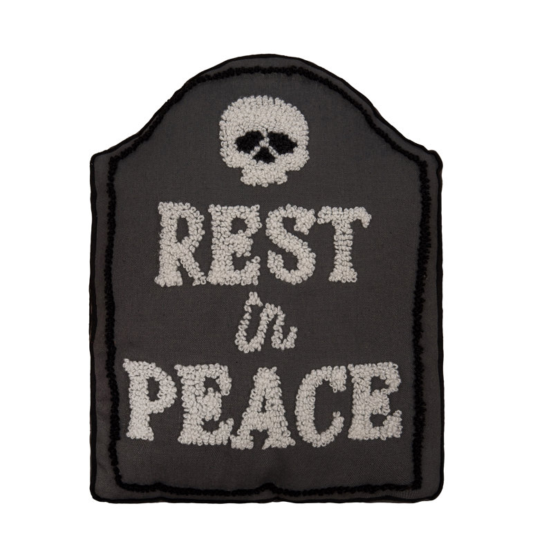 18" x 18" Rip Tombstone Shaped Halloween Throw Pillow