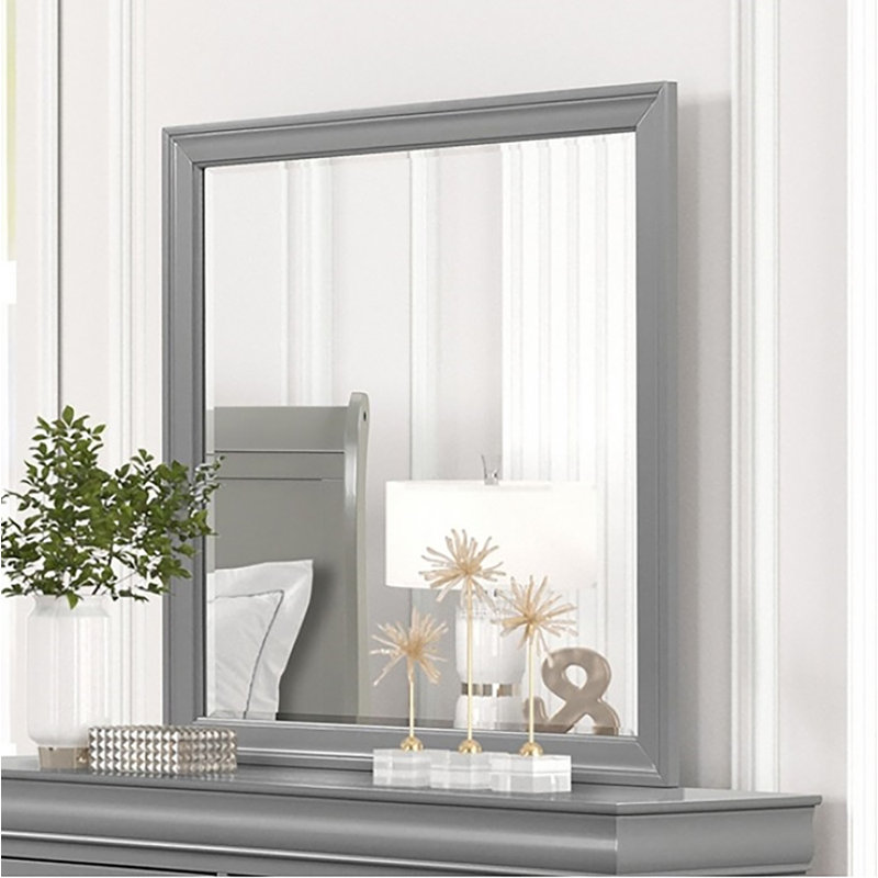 Commode 6 tiroirs avec miroir Mongey, Grey