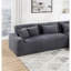 Ensemble de 2 modulaires en velours côtelé gris foncé avec siège et coussin 2 pièces pour un espace de vie confortable-1046349101