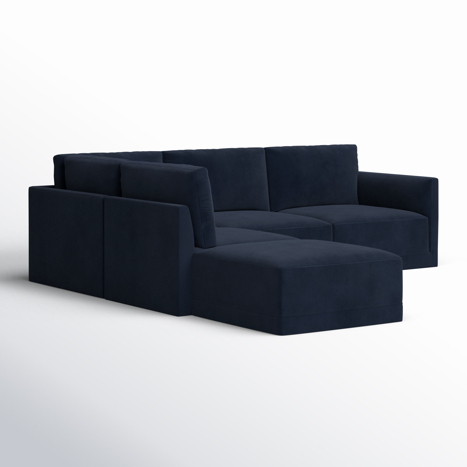 Deirdre Modular Upholstered Chaise L-Sectional, Navy