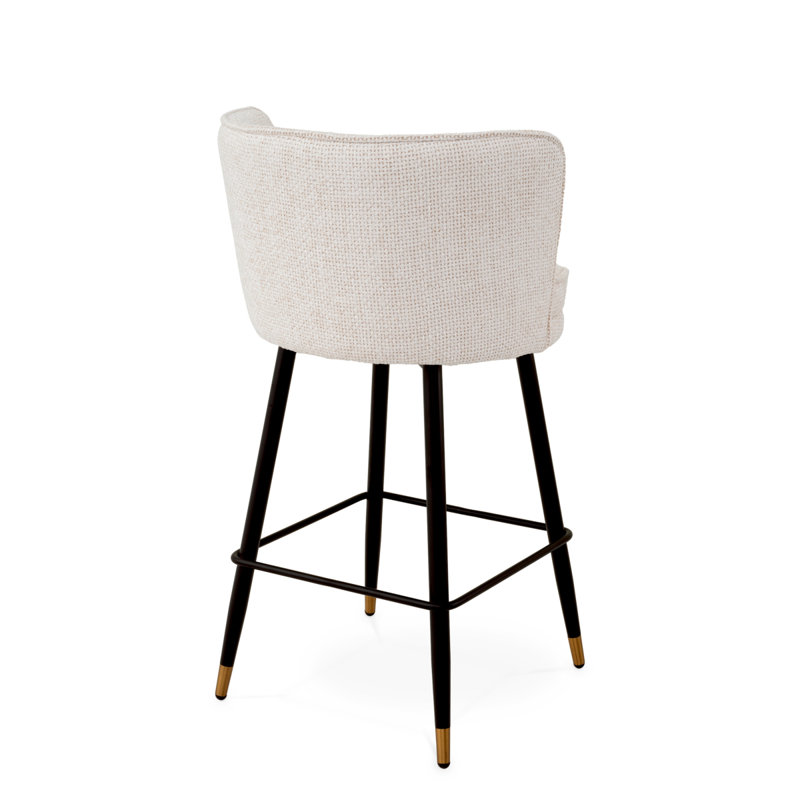 Bar Stool Grenada Velvet, Counter Stool (27.17" Seat Height), Off White