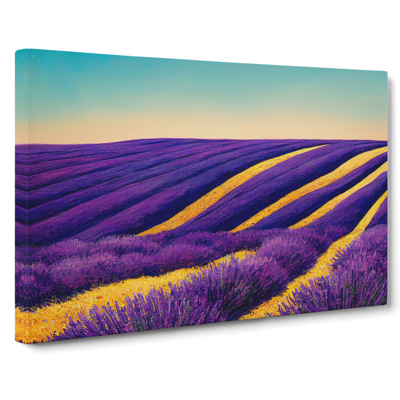 Cute Lavender Flower Field - Wrapped Canvas, 35cm H x 50cm W x 3cm D