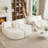 4-Piece Modern 144" Modular Symmetrical Sectional Sofa with Soft Teddy Fabric Upholstery in Black-1975424076