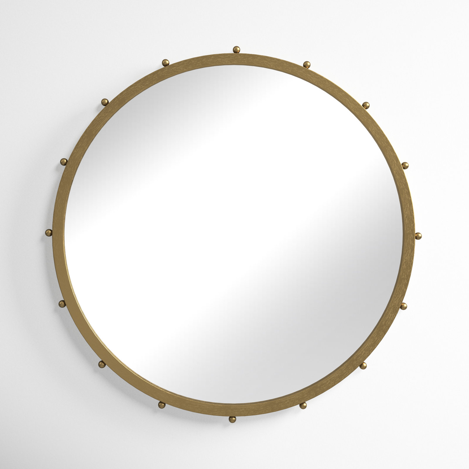 Weston Metal Round Mirror, 37.6" x 37.6", Gold