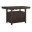 Table haute rectangulaire 1 pièce avec armoire de rangement, casier à vin à rallonge papillon, fini cerisier foncé vieilli, mobilier de salle à manger