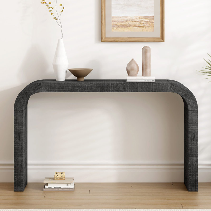 Console en bois 52 po, H 30,9 po x l 52,25 po x P 11,81 po, Noir antique