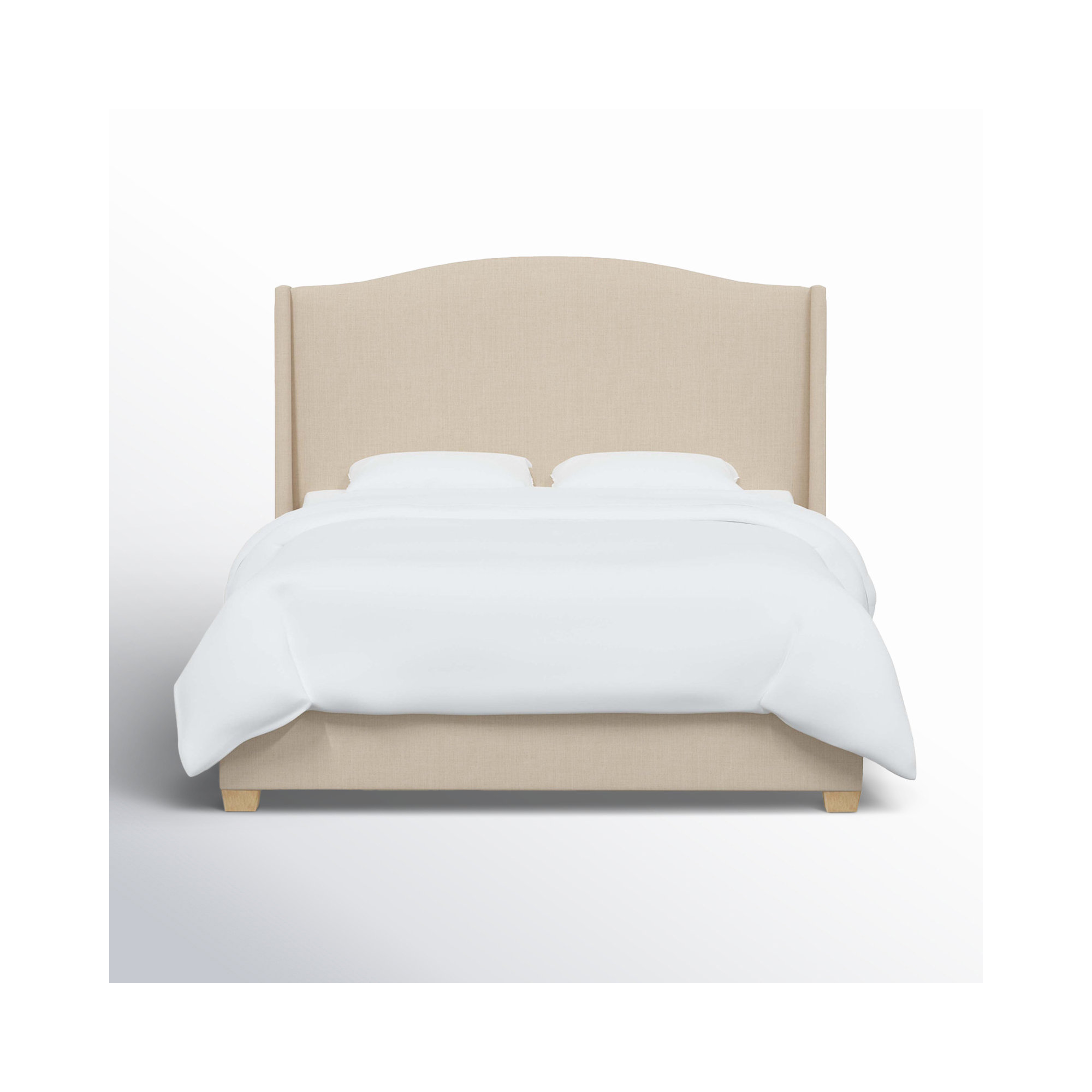 Allis Upholstered Wingback Bed, Twin, Classic Linen Linen