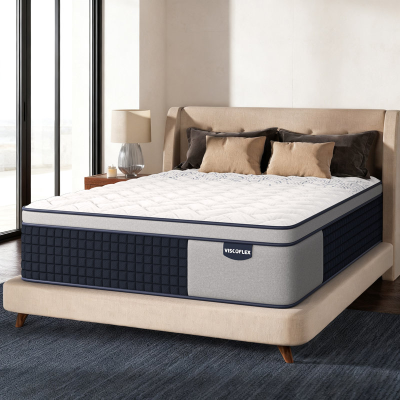 10" Medium Firm 6-Layer Hybrid Mattress with Pocketed Coils & Dual-Zone Support - Memory Foam, Fiberglass-Free - CertiPUR-US/OEKO-TEX Certified