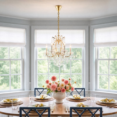 6 - Light 20" Empire Style Candelabra Crystal Chandelier