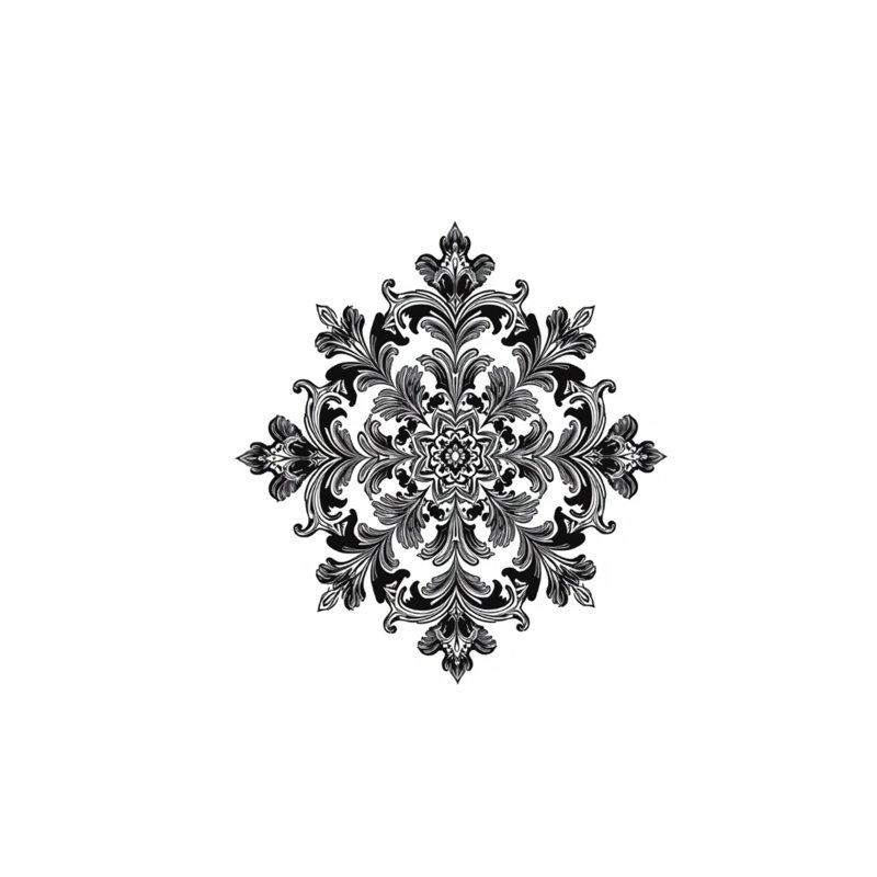 Intricate Black Damask Blankets, L 50 po x H 60 po