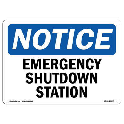 Emergency Shutdown Station Decal 14" X 10"