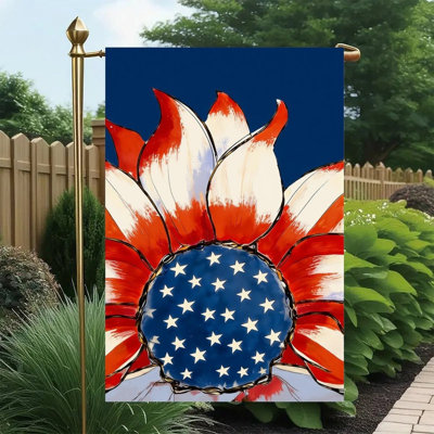 Drapeau suspendu étoile de tournesol rayé 12 po x 18 po (30 x 45 cm) Home Terrace