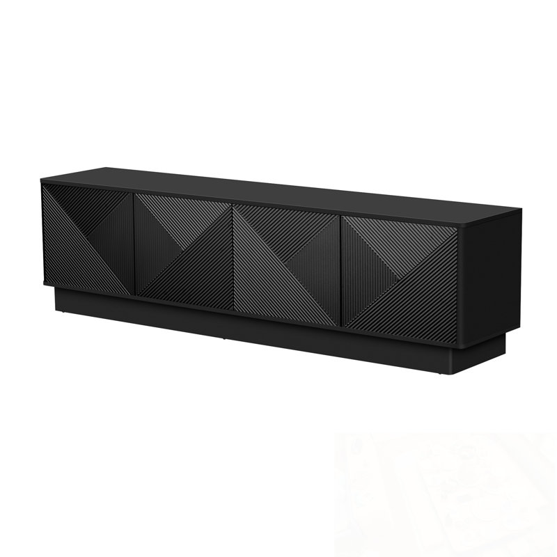 Momsen 4 portes avec tablettes réglables et détails DEL à 4 portes, Noir