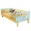 Lit simple pour enfants, lit plateforme simple en bois avec tête et pied de lit-121061641-121061642