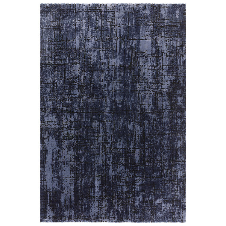 Abrienne Soft Shiny Modern Blue/Black Rug