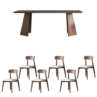 Sintered stone oak unique dining table set