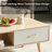 Boho Rectangle Coffee Table with Solid Wood Legs & Sliding Storage Drawer, Modern Living Room or Office Center Table-2106563044