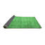 Tapis oriental en laine / polyester tissé à la machine en vert / gris-2054553983