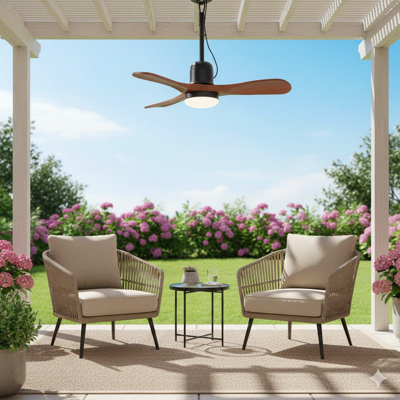 Ventilateur de plafond de style maison de campagne 34 "avec lumière et télécommande - DEL à intensité variable