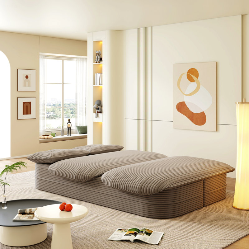 Canapé de style moderne pour l'intérieur, canapé pliable moderne 2-en-1 avec couverture fonctionnelle et coussins moelleux, velours côtelé moelleux confortable pour la vie et la chambre à coucher
