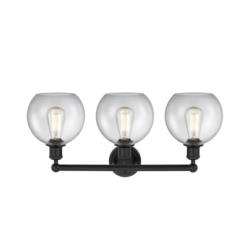 Ellington 3 - Light Dimmable Vanity Light, Clear, Matte Black