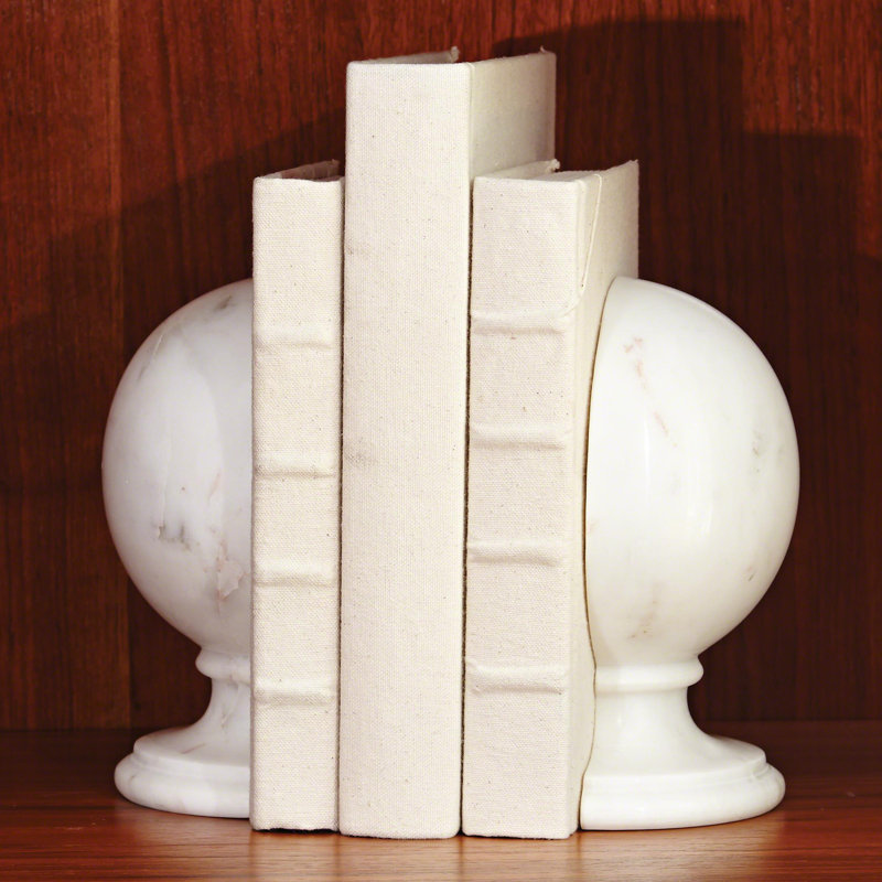 Marble Sphere Book Ends