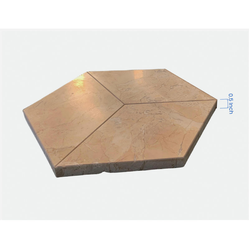 Tuile de marbre poli hexagonal jaune or beige, marbre naturel, pour mur et plancher, pierre naturelle, marbre véritable, marbre véritable, 1 boîte de 12 pièces