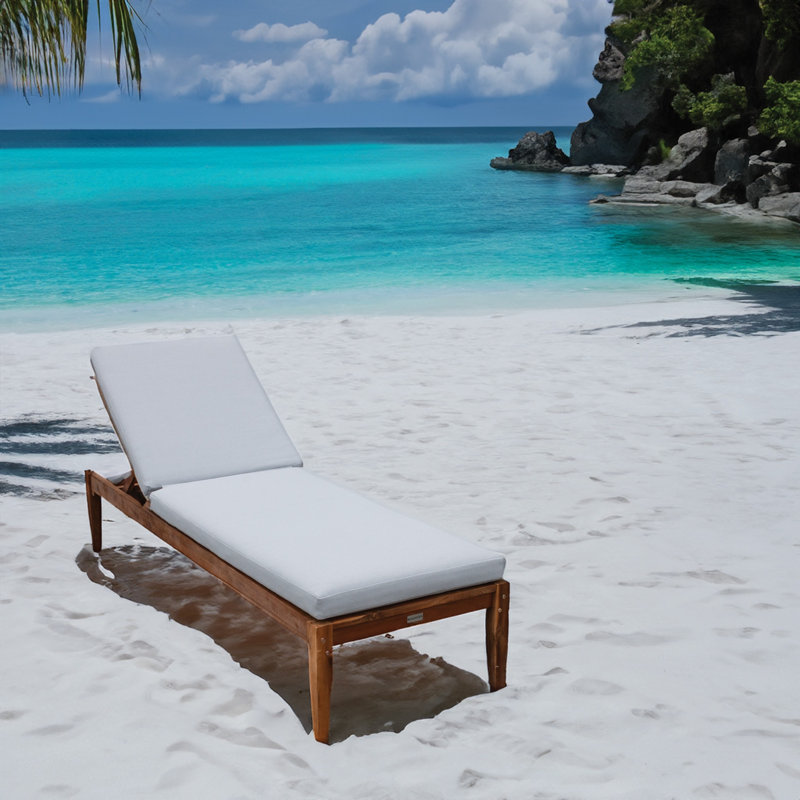 TB Chaise Tommy Bahama 1 - Piece Outdoor Seat/Back Cushion, 24"W x 79"L, Bamboo Bay Bone