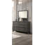Commode 1 pièce de style rustique avec poignées en métal et pieds en bois noirs