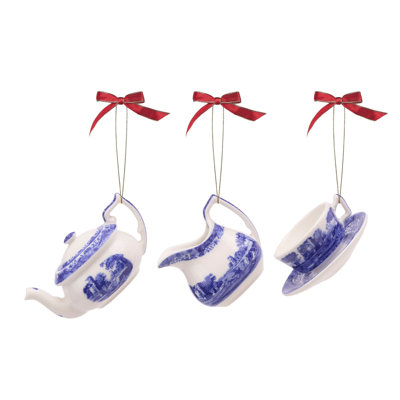 Spode Blue Italian Tea Set Ornaments Bi