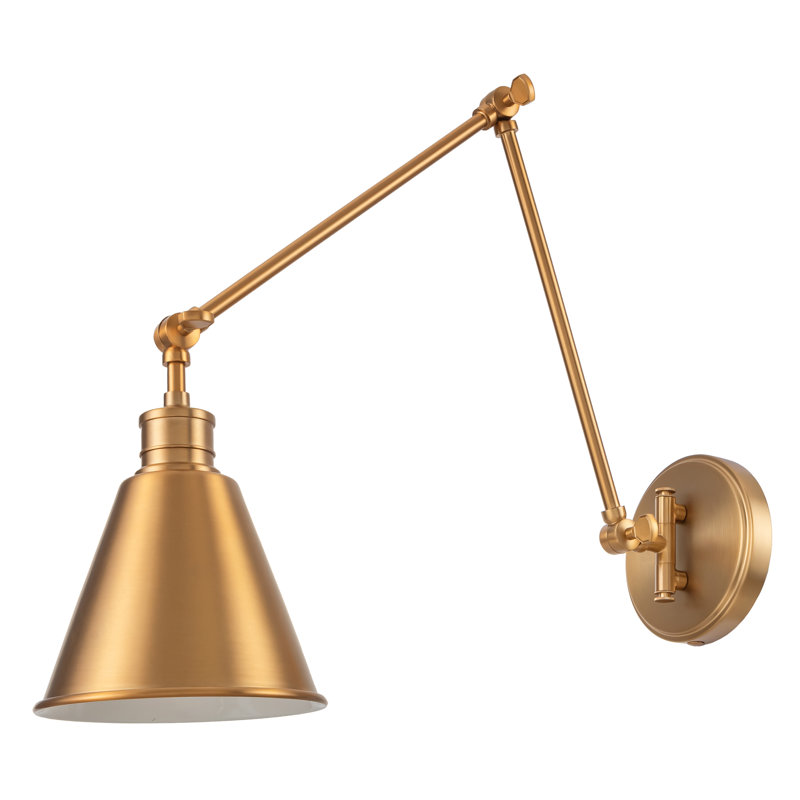 Alihan Swing Arm Sconce, Gold, Brushed Gold